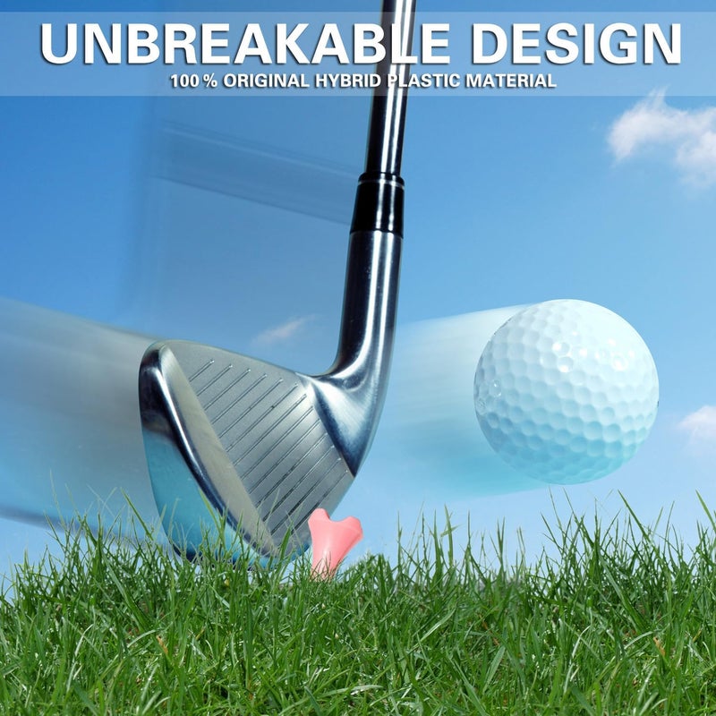 EWILLING Store Stable & Durable Plastic Golf Tees 60Pcs Size 2-3/4 Inch or 3-1/4 Inch Packaged in Plastic Jar with Lid Available Pink White Blue Color - Image 4